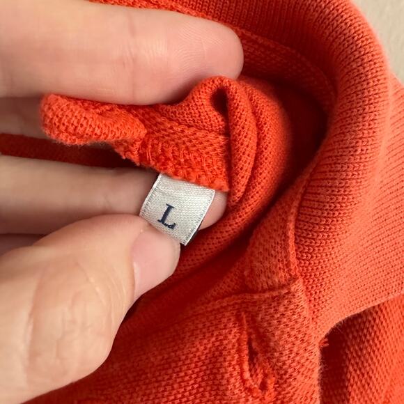 Moncler Men's Orange Short Sleeve Classic Polo Shirt Logo Patch Designer Large - Picture 5 of 10